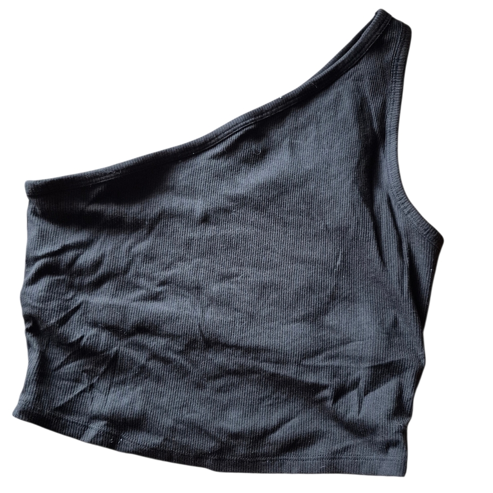 PINK Victoria's Secret Black Ribbed Top M